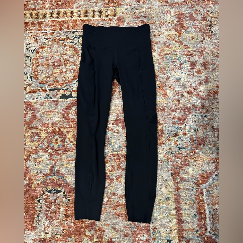 lululemon fast and free black leggings 25”
